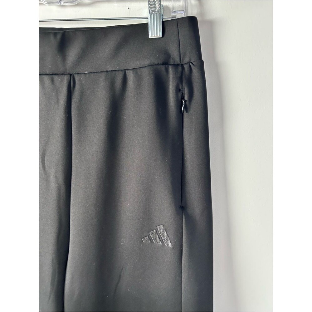 adidas Active Wide Leg Pants Black Women’s Medium Stretch Zip Pocket Athleisure - Picture 10 of 10